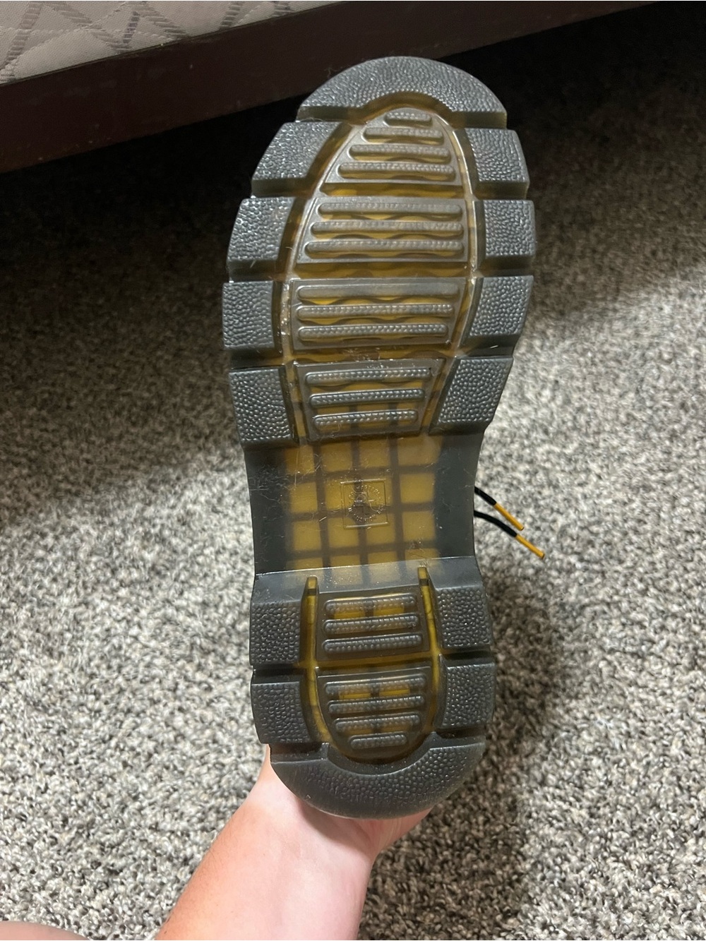 Dr. Martens Women’s Black and Yellow Lace-Up Combat Boots - Picture 8 of 15